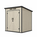 Abri de Jardin en PVC Beige et Noir 185x152x226 cm avec Portes Doubles