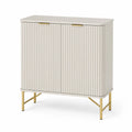 Buffet en bois avec pieds en métal doré 100x35x110 cm