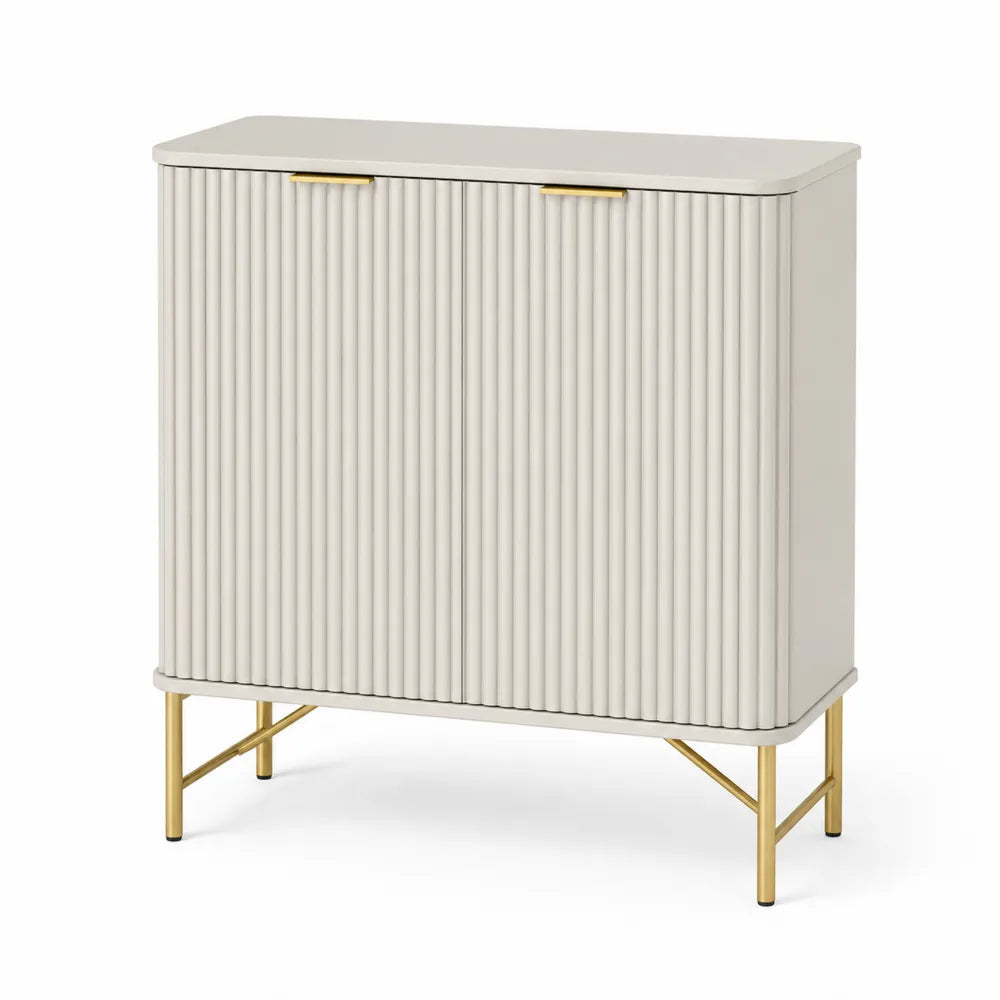 Buffet en bois avec pieds en métal doré 100x35x110 cm
