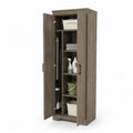 Armoire de rangement 2 portes en bois gris 60x40x180 cm