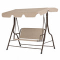 Balancelle de jardin en métal avec auvent réglable beige