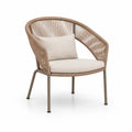 Chaise en métal et corde avec coussin beige