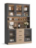 Buffet en bois de chêne et verre trempé avec rangements