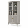 Armoire en bois avec portes en verre trempé gris