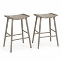 Tabourets de bar en corde et aluminium gris - Lot de 2