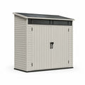 Abri de jardin en plastique beige avec double porte 220x120x180 cm