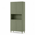 Armoire de rangement vert bois avec portes à rainures 180x80x40 cm