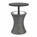 Table de bar en aluminium et résine tressée avec glaciaire